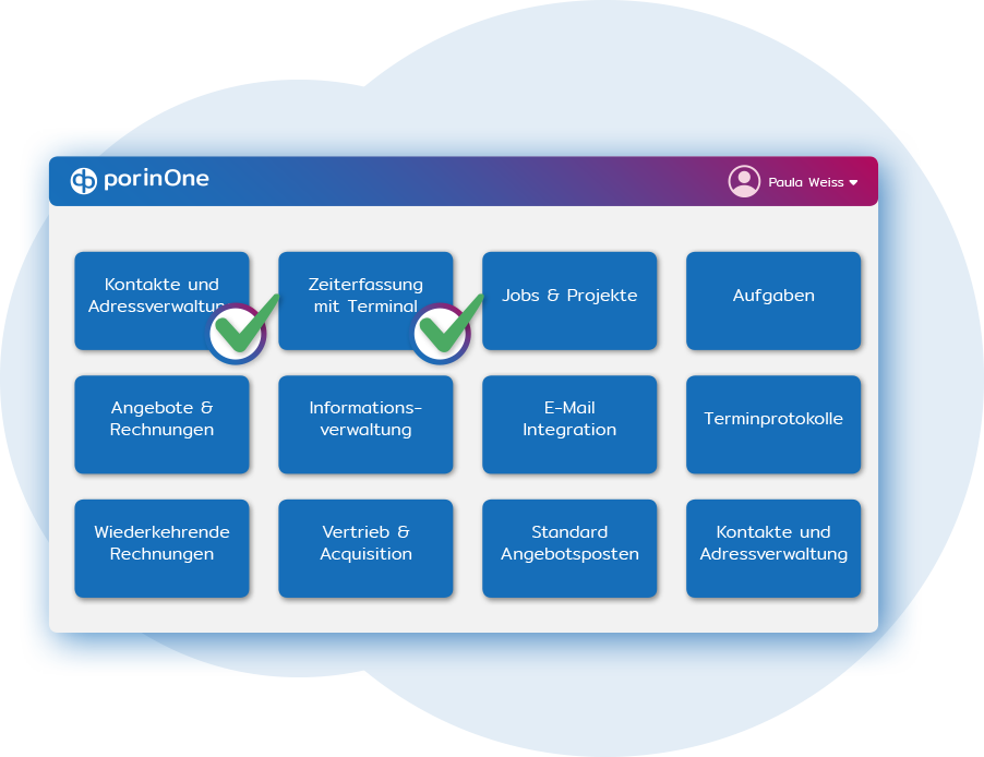 Module der porInOne Software